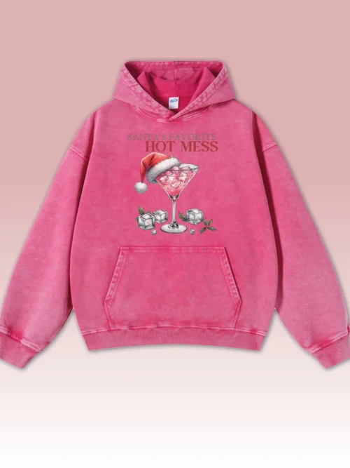 Bluza oversize z kapturem Santa's Favorite Hot Mess